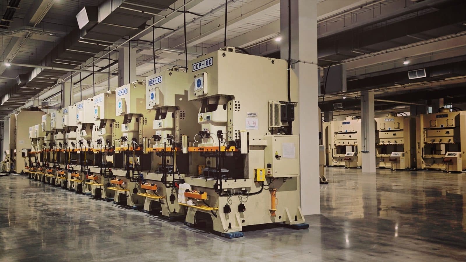 Precision manufacturing equipment on the shop floor